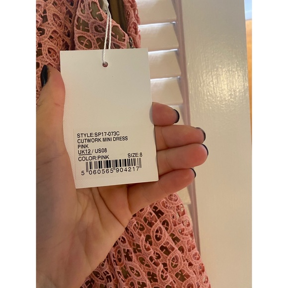 Self-Portrait Organza Cutwork Mini Dress with Ties - Picture 14 of 15